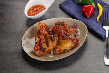 Buffalo grilled chicken wings barbecue