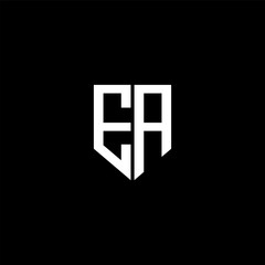 EA letter logo design with black background in illustrator. Vector logo, calligraphy designs for logo, Poster, Invitation, etc.