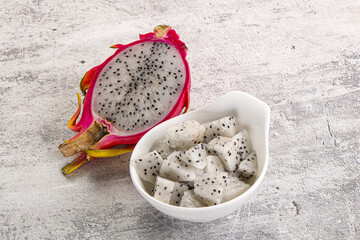 Dragon fruit Pitahaya in the bowl