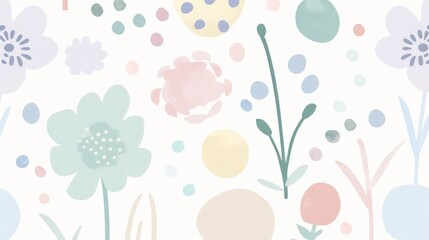 Abstract scandinavian floral design with minimalist shapes. Contemporary minimalist art of a flower with abstract, overlapping organic shapes in a soft, pastel color palette