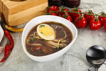 Japanese Miso soup with chicken