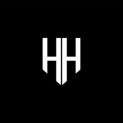 HH letter logo design with black background in illustrator. Vector logo, calligraphy designs for logo, Poster, Invitation, etc.
