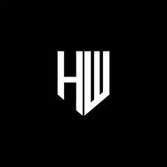 HW letter logo design with black background in illustrator. Vector logo, calligraphy designs for logo, Poster, Invitation, etc.