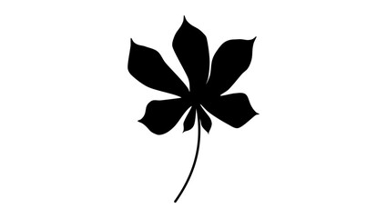Chestnut leaf, black isolated silhouette