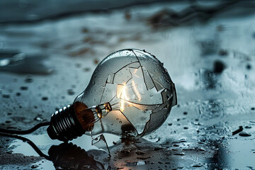 Broken light bulb
 - obrazy, fototapety, plakaty