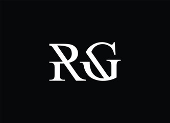 RG Letter Logo Design in Black Colors. Creative Modern Letters Vector Icon Logo