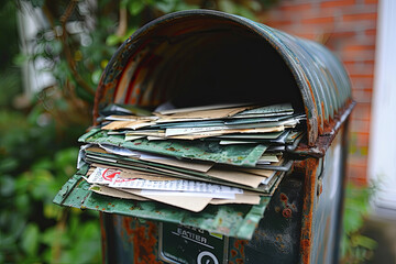 Mailbox filled to the brim with letters