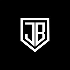 JB letter logo design with black background in illustrator. Vector logo, calligraphy designs for logo, Poster, Invitation, etc.