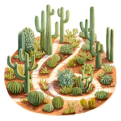 Aquarell Kaktus Irrgarten Illustration Vektor