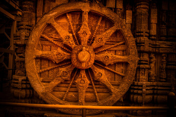 Obraz premium wheel at konark temple bhubaneshwar odisha