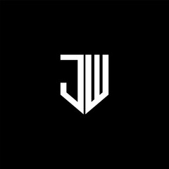 JW letter logo design with black background in illustrator. Vector logo, calligraphy designs for logo, Poster, Invitation, etc.