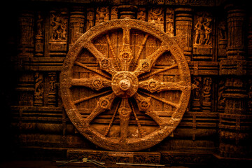 wheel at konark temple bhubaneshwar odisha