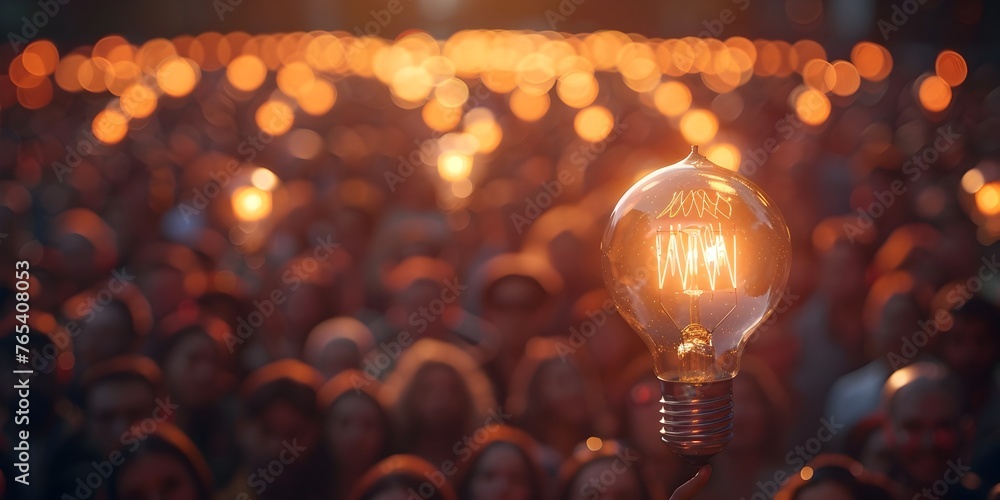 Poster illuminating innovative ideas:harnessing the light of creativity to drive progress and transformatio