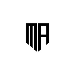 MA letter logo design with white background in illustrator. Vector logo, calligraphy designs for logo, Poster, Invitation, etc.