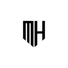 MH letter logo design with white background in illustrator. Vector logo, calligraphy designs for logo, Poster, Invitation, etc.