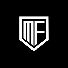 MF letter logo design with black background in illustrator. Vector logo, calligraphy designs for logo, Poster, Invitation, etc.