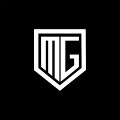 MG letter logo design with black background in illustrator. Vector logo, calligraphy designs for logo, Poster, Invitation, etc.
