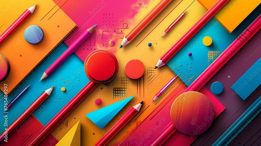 Poster graphic resources: an array of colorful and dynamic graphic design elements