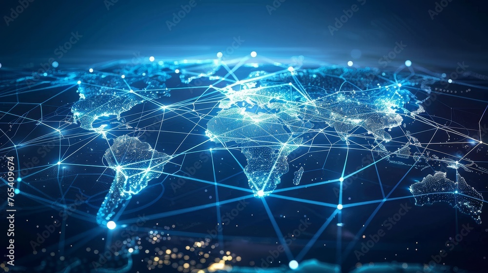 Poster navigating a global network of interconnected possibilities