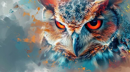 Double the Charm: Abstract Owl Portraits in Vivid Hues
