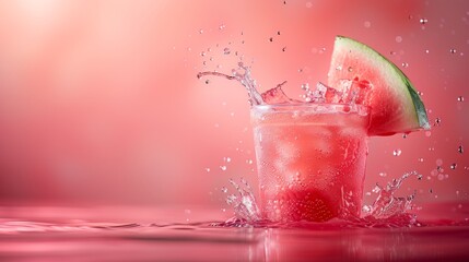 Watermelon drink with a fresh splash