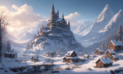 Stunning Winter Game Art detailed - obrazy, fototapety, plakaty