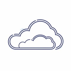 Cute Cloud Outline Vector, Serene and Simple Cloud Illustration