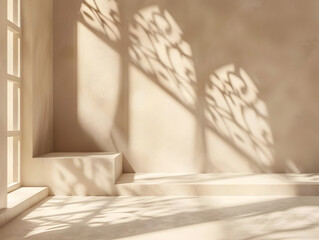 Sunlit Interiors - Serene Architectural Shadows and Natural Lighting in a Cozy Minimalist Home