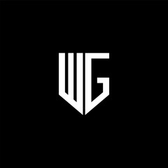 WG letter logo design with black background in illustrator. Vector logo, calligraphy designs for logo, Poster, Invitation, etc.