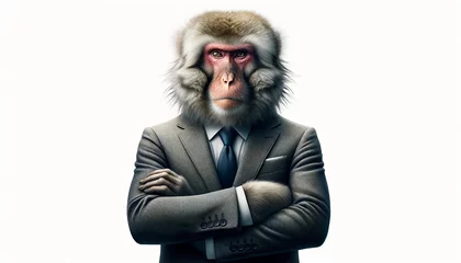 Fotobehang スーツを着た猿の経営者 © shiro