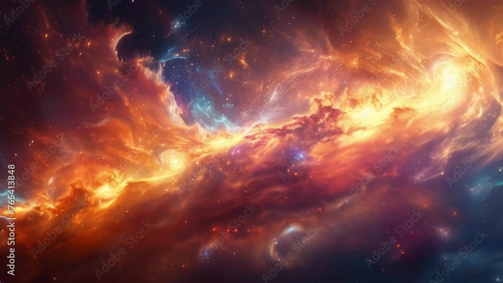 Poster Explosions of light and energy burst forth as comets and shooting stars join in the mesmerizing cosmic performance.