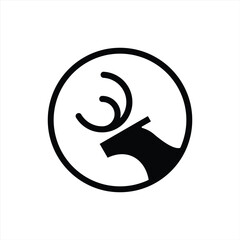 deer head circle logo icon design vector