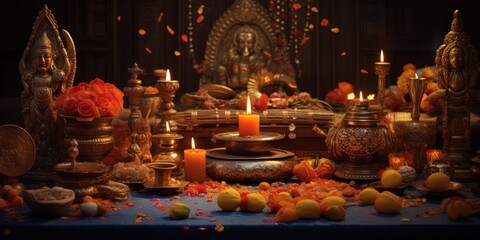 Obraz na płótnie Canvas traditional Diwali puja
