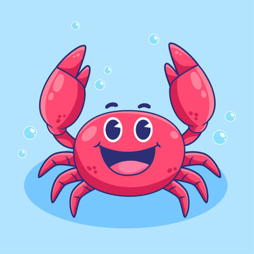 Cartoon cute crab vector
