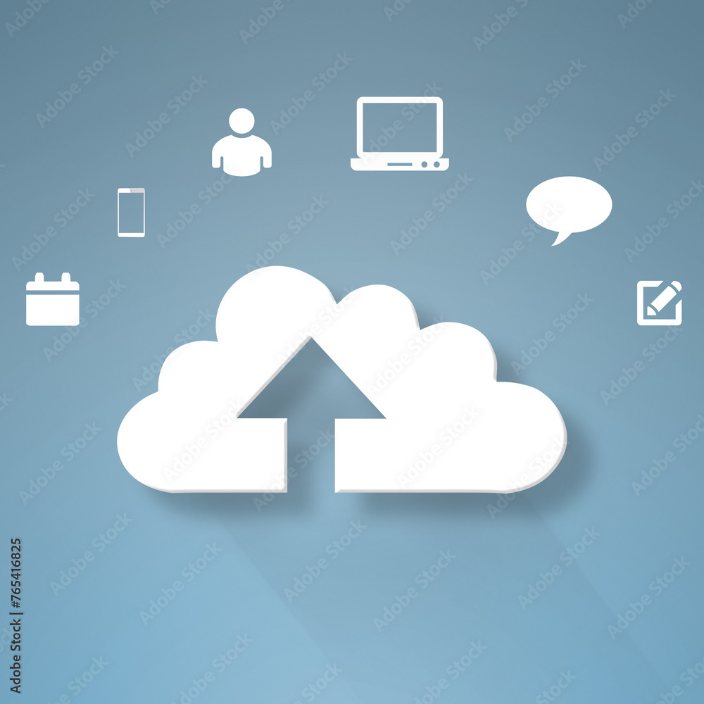 Poster software, cloud computing and network for connection with gadgets for data storage or database and a