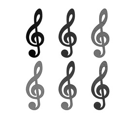 treble clef on multi color icon	
