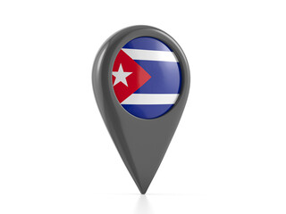 Map marker with Cuba flag