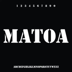 matoa, elegant sans serif typeface uppercase alphabetical vector