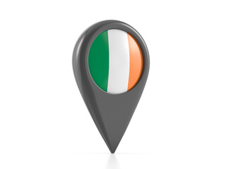 Map marker with Ireland flag