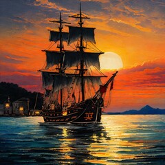 Obraz premium 海賊船