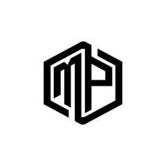 MP letter logo design in illustration. Vector logo, calligraphy designs for logo, Poster, Invitation, etc.