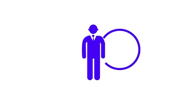 2D Animated corporate man icon with a green tie with a dollar sign, Banking and investing concept, Financial business technology freedom dream life using internet freedom life