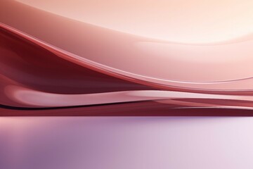 抽象背景テンプレート。ワインレッドとピンクの透明感のある波と紫の床がある空間