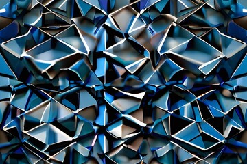 Rich blue polygons intricately arranged. generative AI