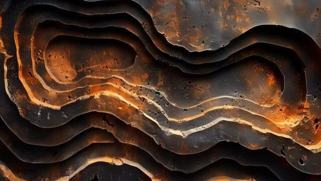 A series of parallel lines etched into the surface of a rock resembling ancient petroglyphs and suggesting a connection to the mysterious workings of the unconscious mind.