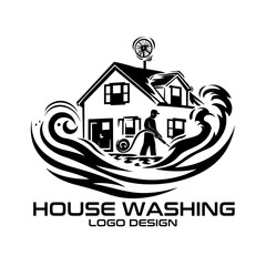House Washing Vector Logo Design