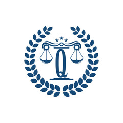Lawyer logo design vector with premium concept letter