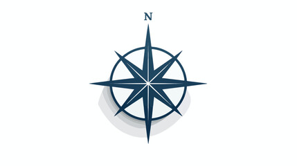 Compass Rose icon with cut out shadow effect flat vector