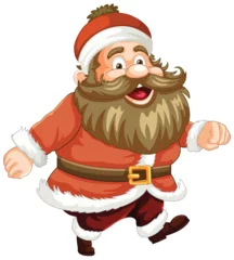 Fensteraufkleber Cartoon Santa Claus walking with a happy smile © GraphicsRF