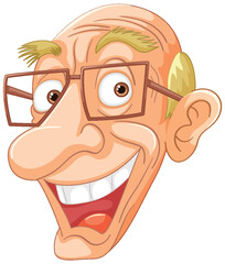 Vector illustration of a smiling elderly man